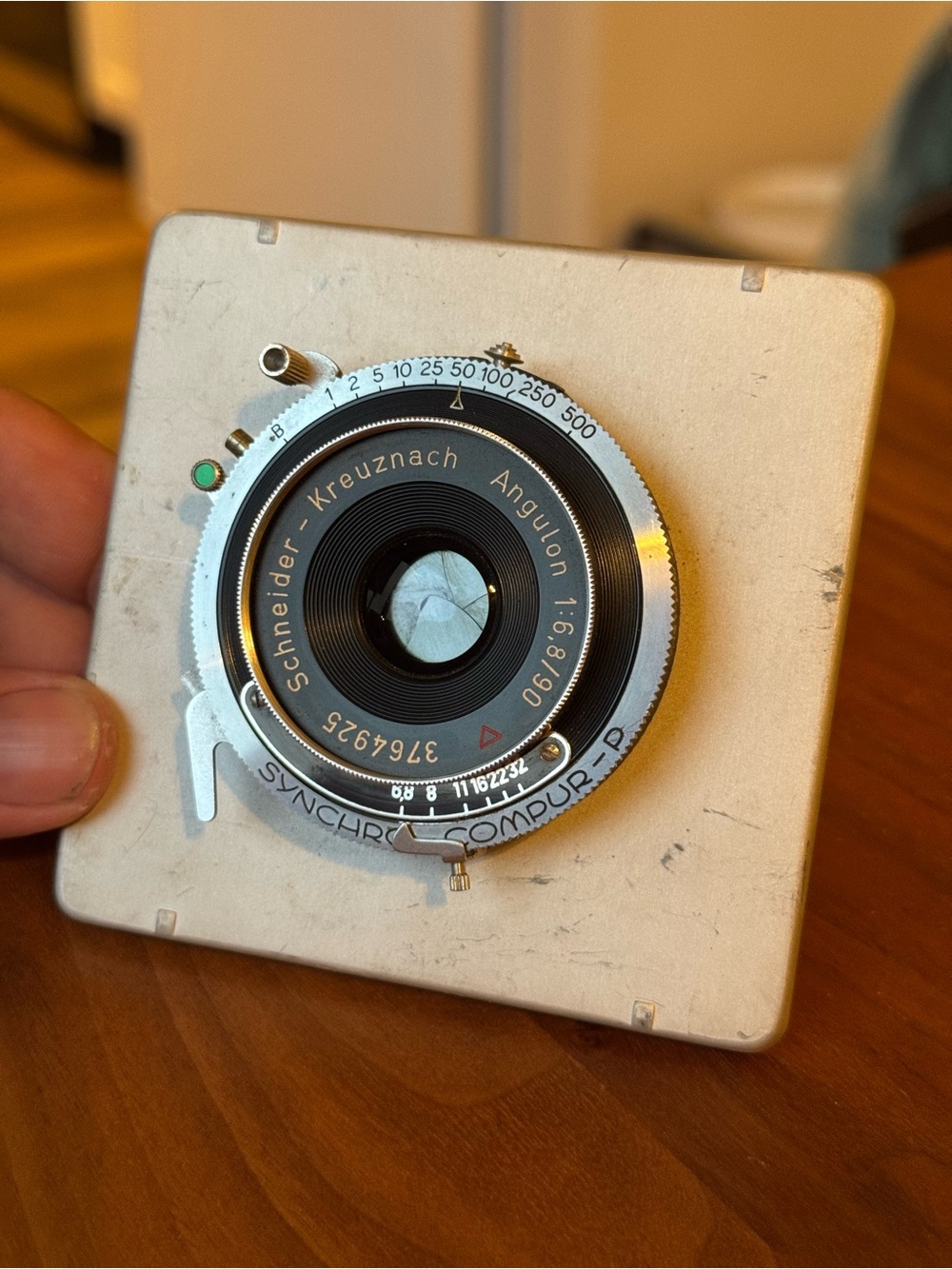 Schneider-Kreuznach Angulon 90mm f/6.8 4x5 large format lens with Graflex Board